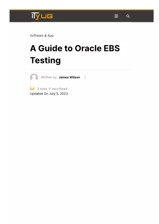 A Guide to Oracle EBS Testing