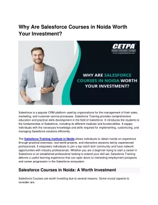 Blog_ Why Sales Force Courses in Noida Are Worth Your Investment