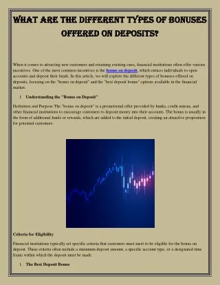 What Are the Different Types of Bonuses Offered on Deposits