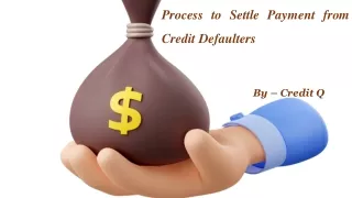Process to Settle Payment from Credit Defaulters_