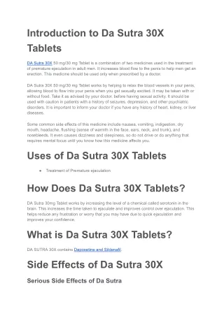 Da Sutra 30X Tablets