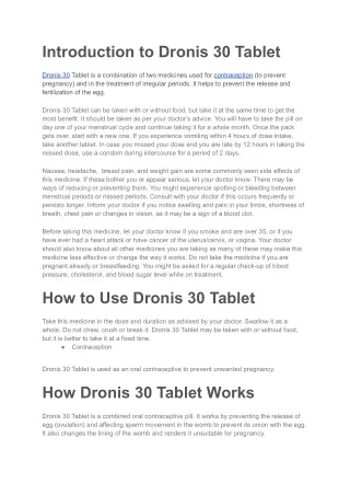 Dronis 30 Tablet