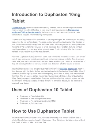 Duphaston 10mg Tablet