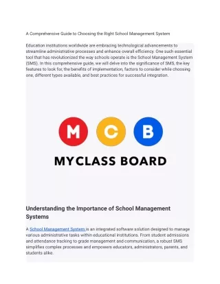 A Comprehensive Guide to Choosing the Right School Management System