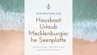 Hausboot mieten Mecklenburgische Seenplatte | charter-line