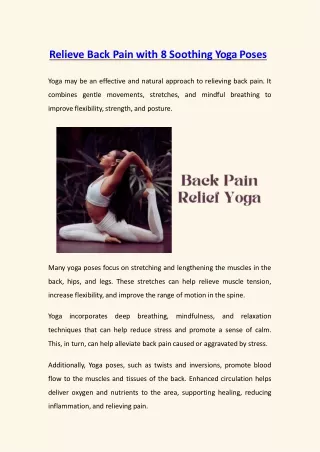 Relieve Back Pain with 8 Soothing Yoga Poses