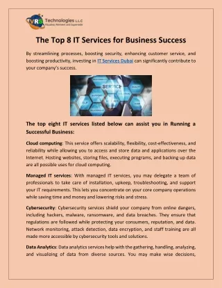 The Top 8 IT Services for Business Success