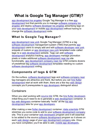 What is Google Tag Manager