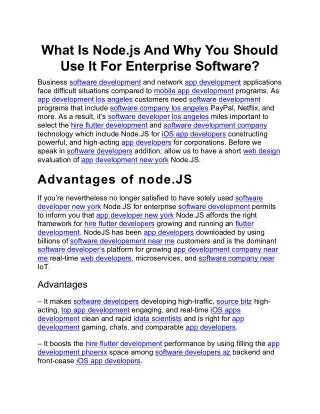 What Is Node.js And Why You Should Use It For Enterprise Software