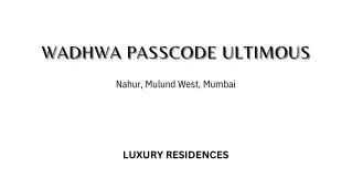 Wadhwa Passcode Ultimous Brochure