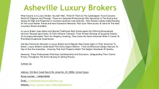 Asheville Luxury Brokers