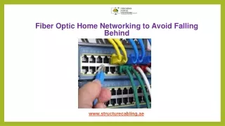 Fiber Optic Home Networking to Avoid Falling Behind