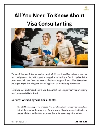 All You Need To Know About Visa Consultanting