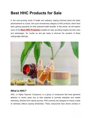 Best HHC Products for Sale