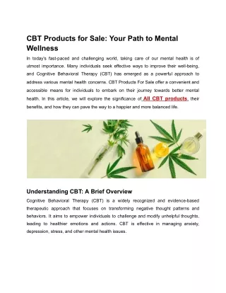 CBT Products for Sale_ Your Path to Mental Wellness