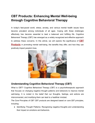 CBT Products_ Enhancing Mental Well-being through Cognitive Behavioral Therapy