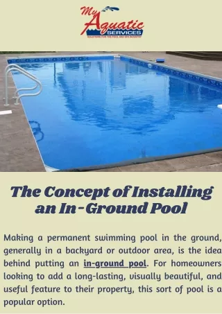 In-ground pool installation in Fargo, ND - My Aquatic Services