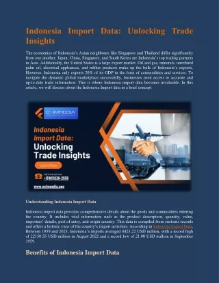 Indonesia Import Data Unlocking Trade Insights