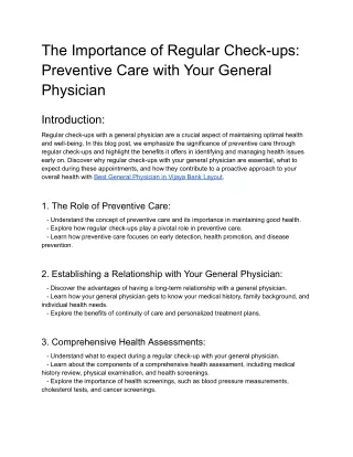 The Importance of Regular Check-ups_ Preventive Care with Your General Physician