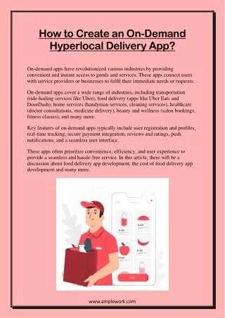 How to Create an On-Demand Hyperlocal Delivery App?