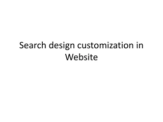 Search design customization in Website