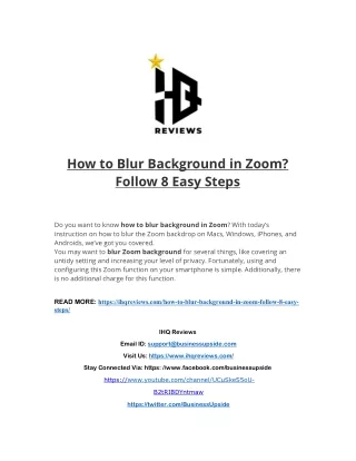 How to Blur Background in Zoom Follow 8 Easy Steps