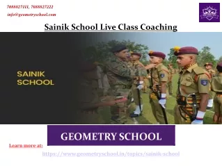 Sainik School Live Class Coaching