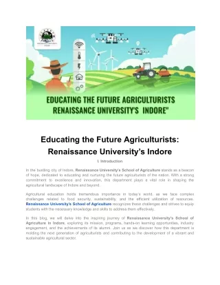Educating the Future Agriculturists