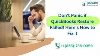 How to fix QuickBooks Restore Failed error