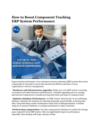 How to Boost Component Tracking ERP System Performance