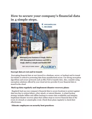 How to secure your company's financial data in 4 simple steps.