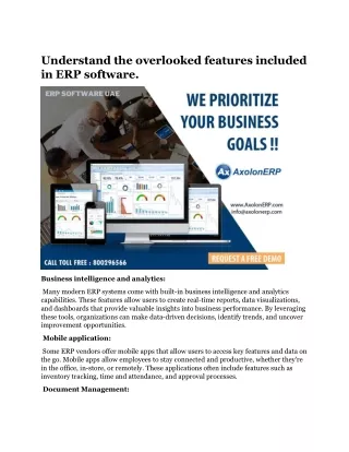 Understand the overlooked features included in ERP software.