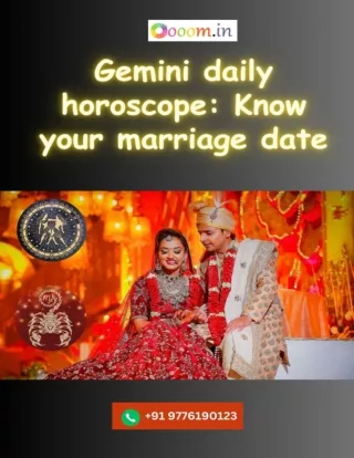 Gemini daily horoscope Know your marriage date