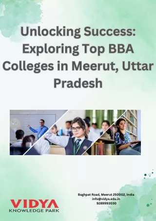 Unlocking Success Exploring Top BBA Colleges in Meerut, Uttar Pradesh