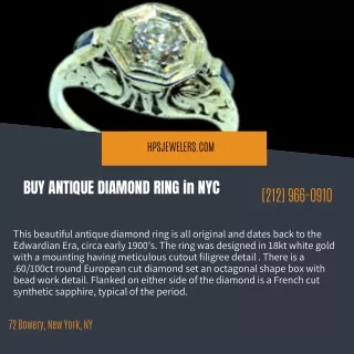 BUY ANTIQUE DIAMOND RING in NYC