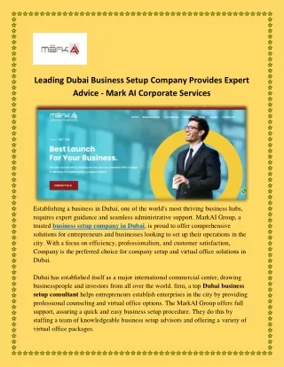 Dubai Business Setup Consultant - Mark AI Corporate Services