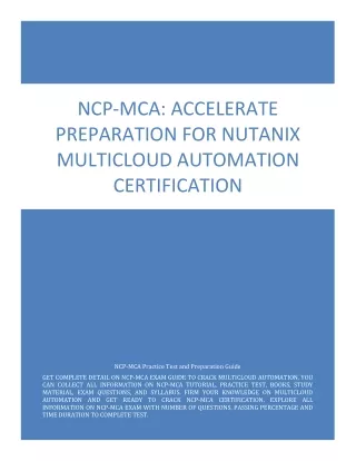 NCP-MCA: Accelerate Preparation for Nutanix Multicloud Automation Certification