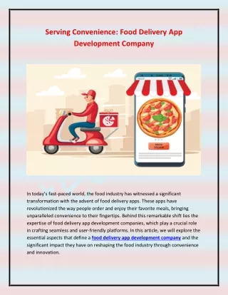 Serving Convenience - Food Delivery App Development Company
