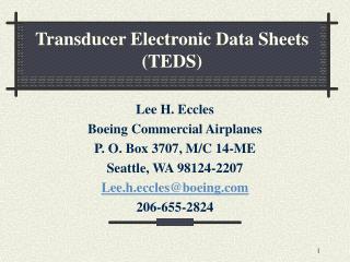 Transducer Electronic Data Sheets (TEDS)