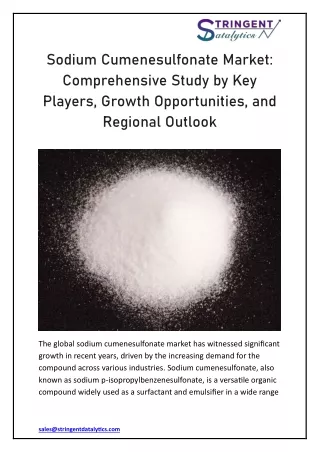 Sodium Cumenesulfonate Market