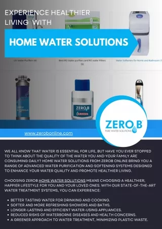 Experience Healthier Living with Home Water Solutions