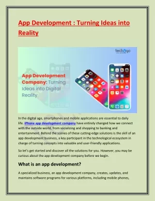 App Development- Turning Ideas into Reality