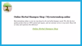 Online Herbal Shampoo Shop  Myrootzrundeep.online