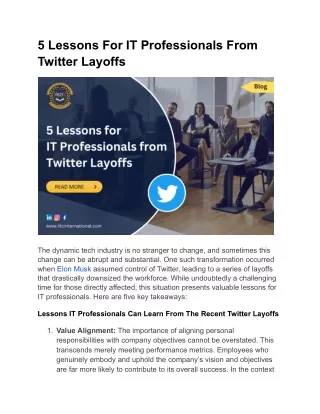 5 Lessons For IT Professionals From Twitter Layoffs