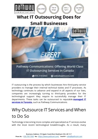 What IT Outsourcing Does for Small Businesses