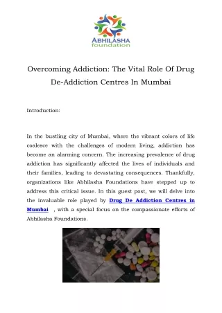 Drug De Addiction Centres in Mumbai Call-8484929037