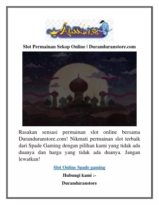 Slot Permainan Sekop Online  Duranduranstore