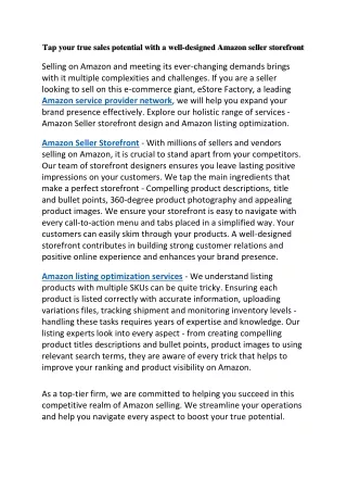 Tap your true sales potential with a well-designed Amazon seller storefront
