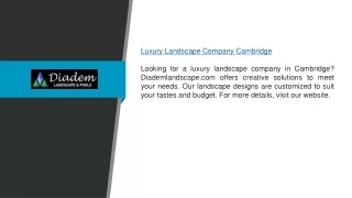Luxury Landscape Company Cambridge | Diademlandscape.com