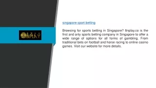 Singapore Sport Betting | 8nplay.co